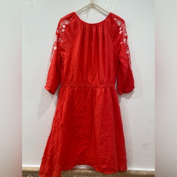 Talbots embroidered coral dress size Lp - Picture 2 of 5